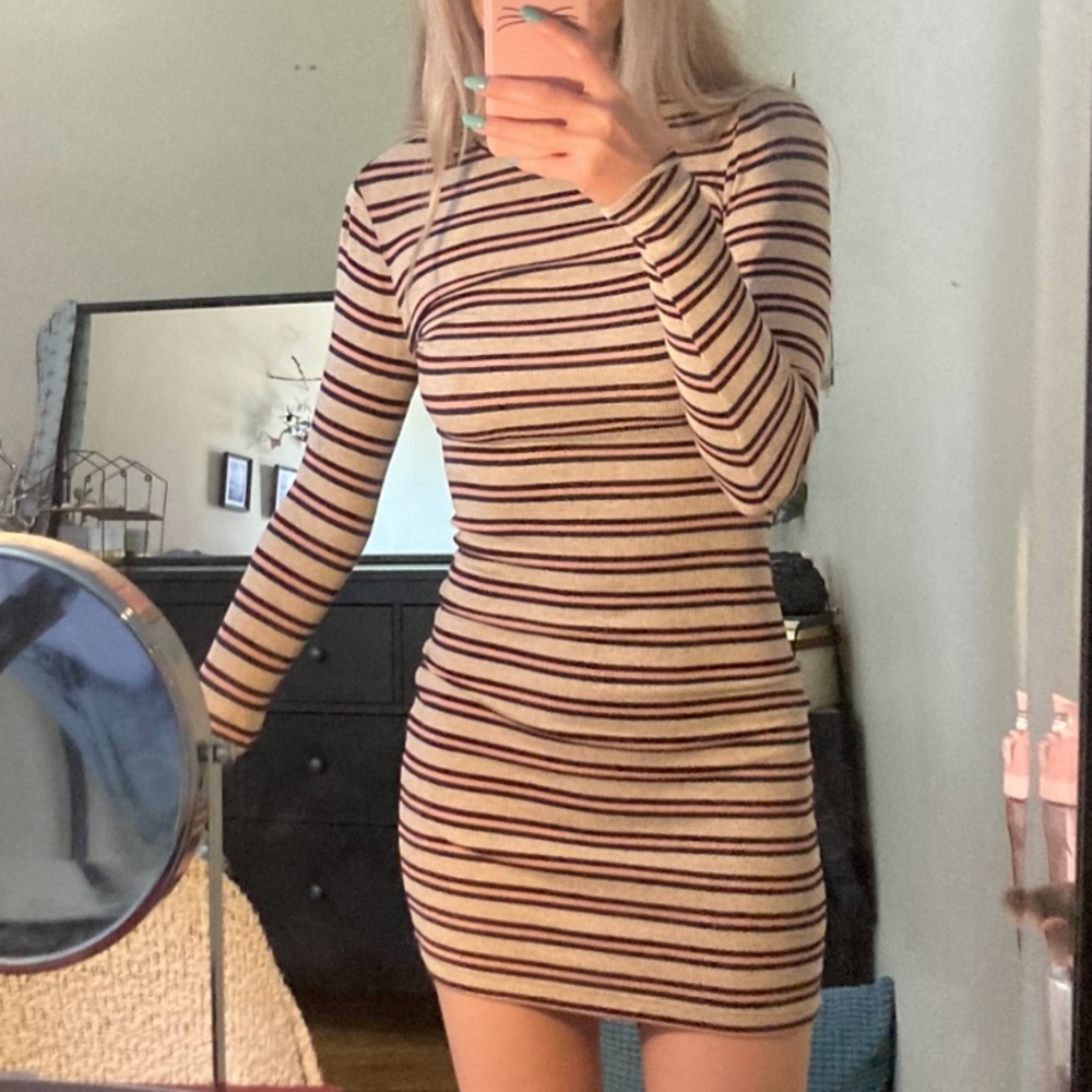 Stripped turtleneck dress from American apparel 💗